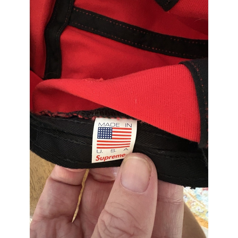 SUPREME Cap RED Hat Adjustable Strapback USA Made - Picture 3 of 4